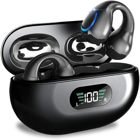 Auriculares deportivos inalámbricos de oreja abierta, auriculares BT inalámbricos con clip para Android iPhone, auriculares de conducción de aire para ciclismo, correr