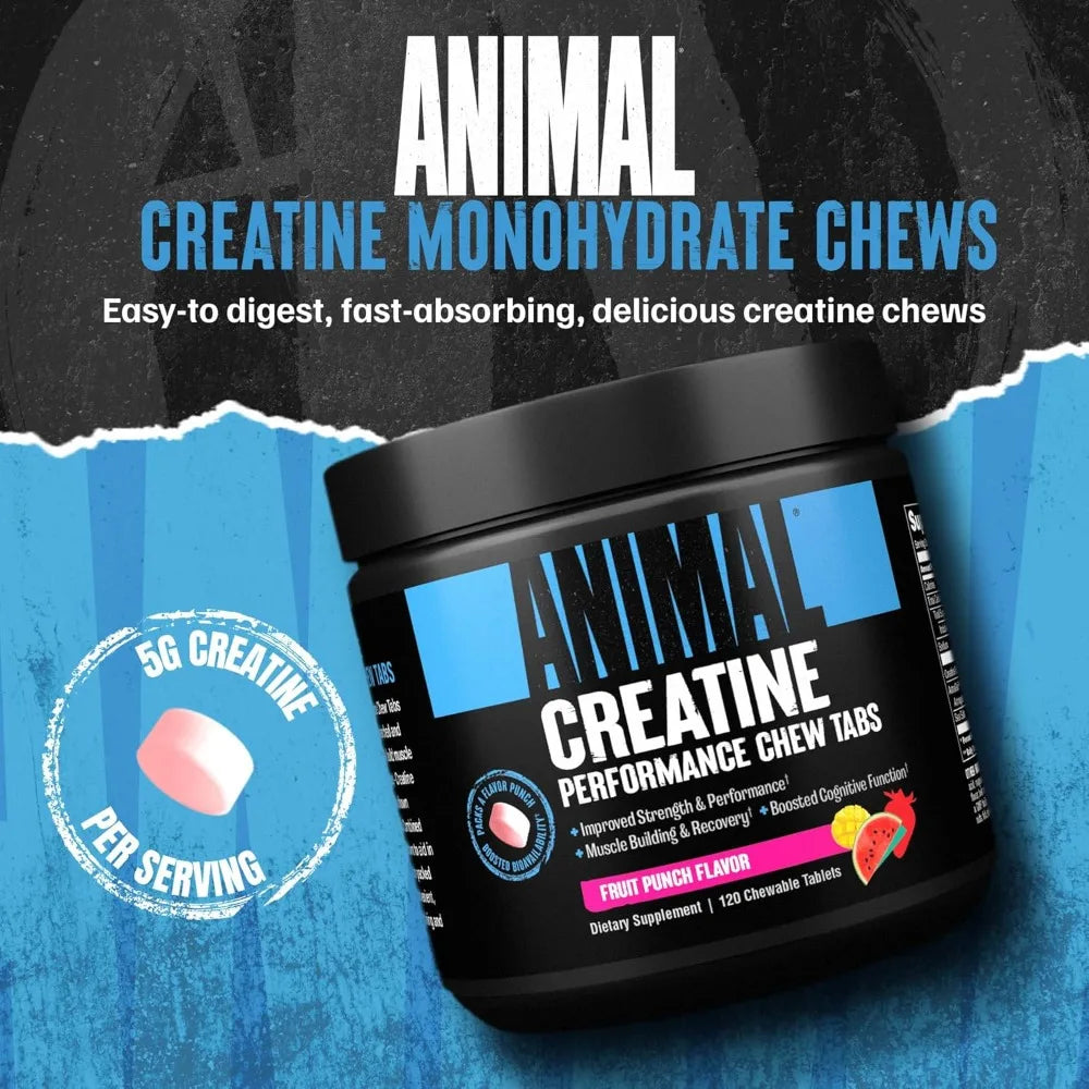 Tabletas masticables de creatina: monohidrato de creatina mejorado con AstraGin para mejorar la absorción, sal marina