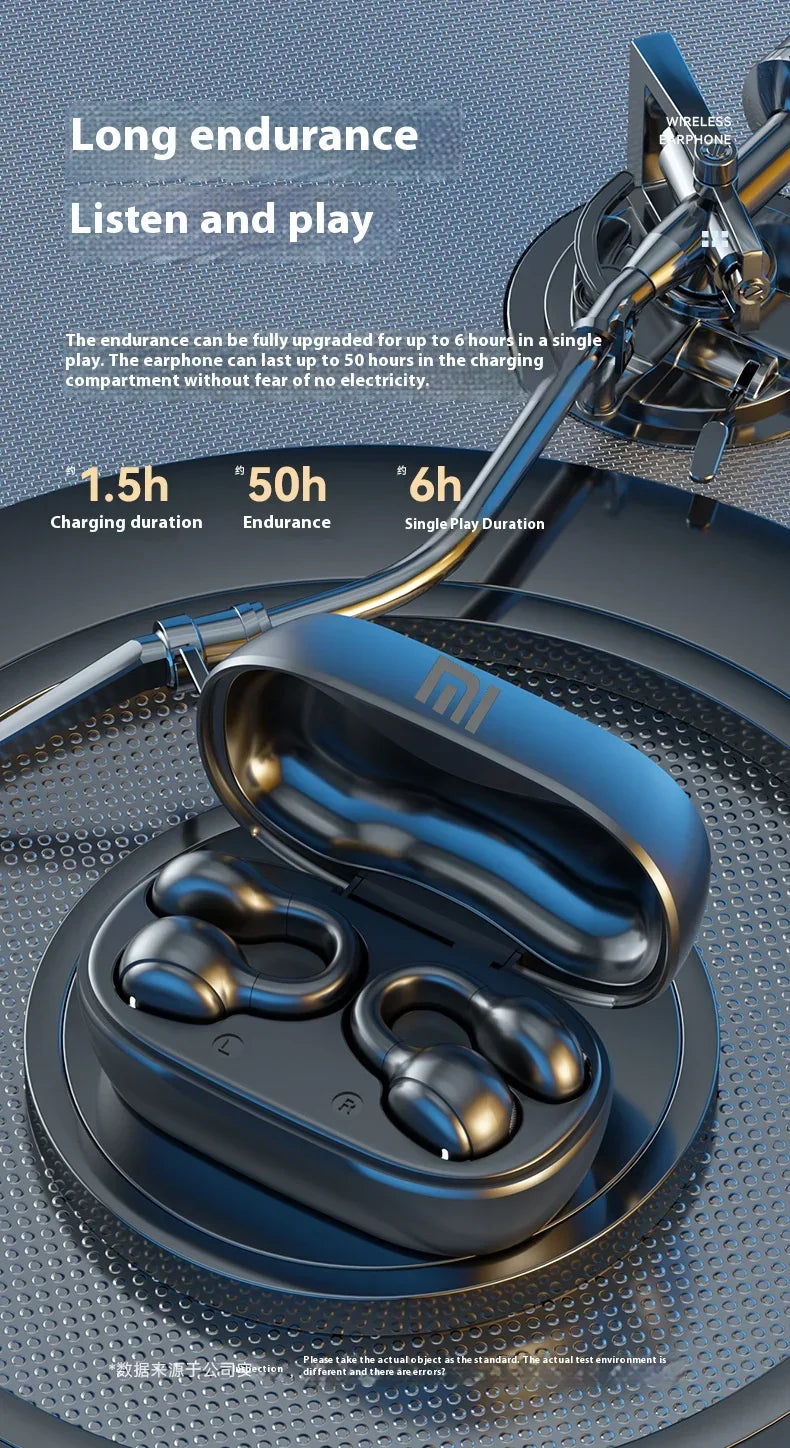 XIAOMI-auriculares inalámbricos con Bluetooth, cascos de conducción ósea con cancelación de ruido y micrófono para deportes, estuche de carga