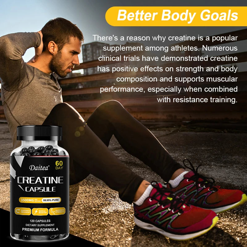 Suplemento de masa muscular Daitea: cápsulas / crecimiento muscular, deseo natural de rendimiento y resistencia
