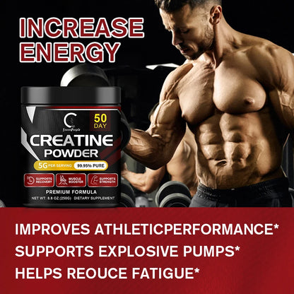 GPGP GreenPeople Polvo de monohidrato de creatina Polvo de creatina Recuperación muscular Constructor muscular para hombres y mujeres Suplementos de entrenamiento