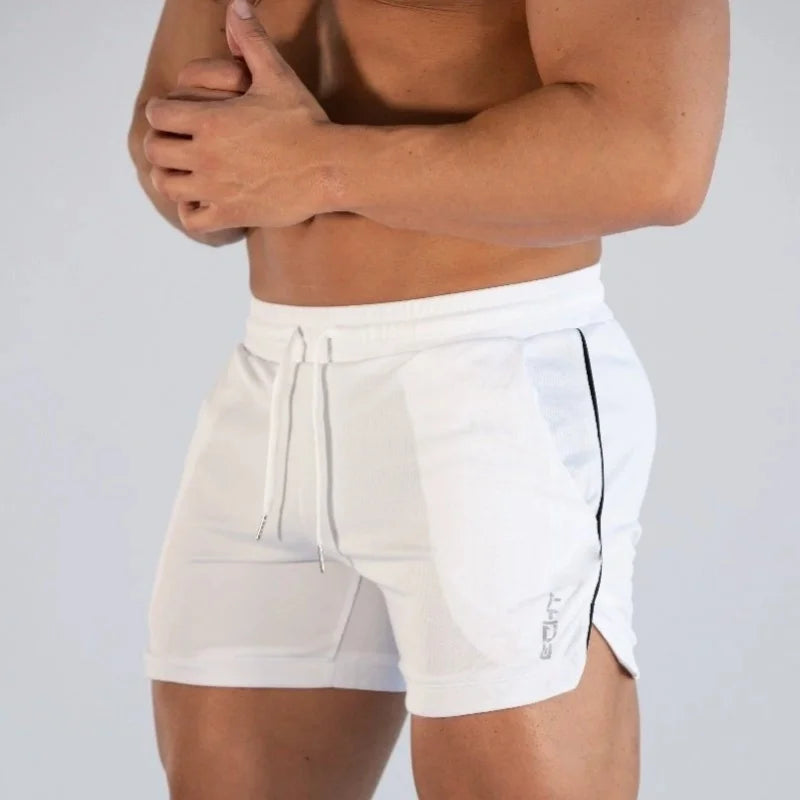 2025 NUEVOS pantalones cortos de entrenamiento de gimnasia para hombre, ropa deportiva informal para hombre, pantalones de playa con rejilla para correr, pantalones cortos transpirables de secado rápido para hombre
