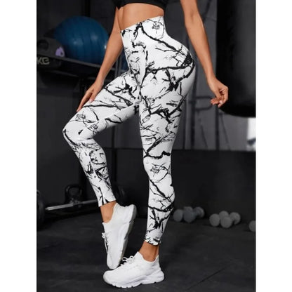 Mallas de cintura alta sin costuras para mujer, Leggings de teñido anudado, pantalones de Yoga para correr y Fitness, medias elásticas de punto de elevación de cadera