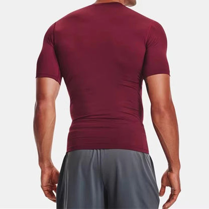Camiseta para correr para hombre, camisetas deportivas de manga corta de verano para hombre, camiseta de entrenamiento, medias ajustadas, camisetas de compresión para gimnasio y Fitness para hombre
