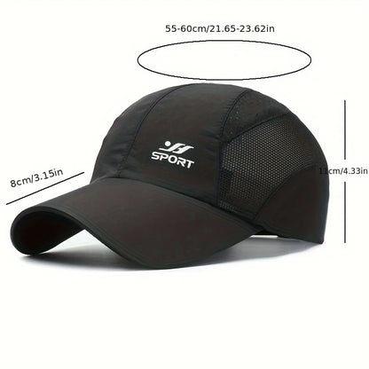 Manténgase protegido con estilo: gorra de béisbol con protección UV con parte superior suave de secado rápido, correa transpirable para senderismo, pesca y exteriores