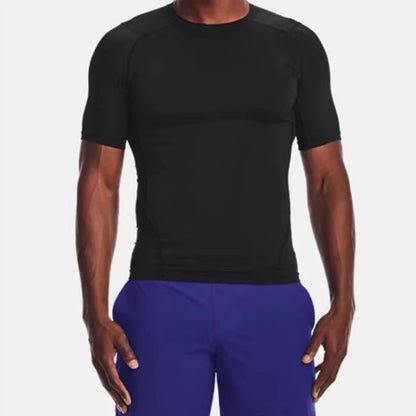 Camiseta para correr para hombre, camisetas deportivas de manga corta de verano para hombre, camiseta de entrenamiento, medias ajustadas, camisetas de compresión para gimnasio y Fitness para hombre