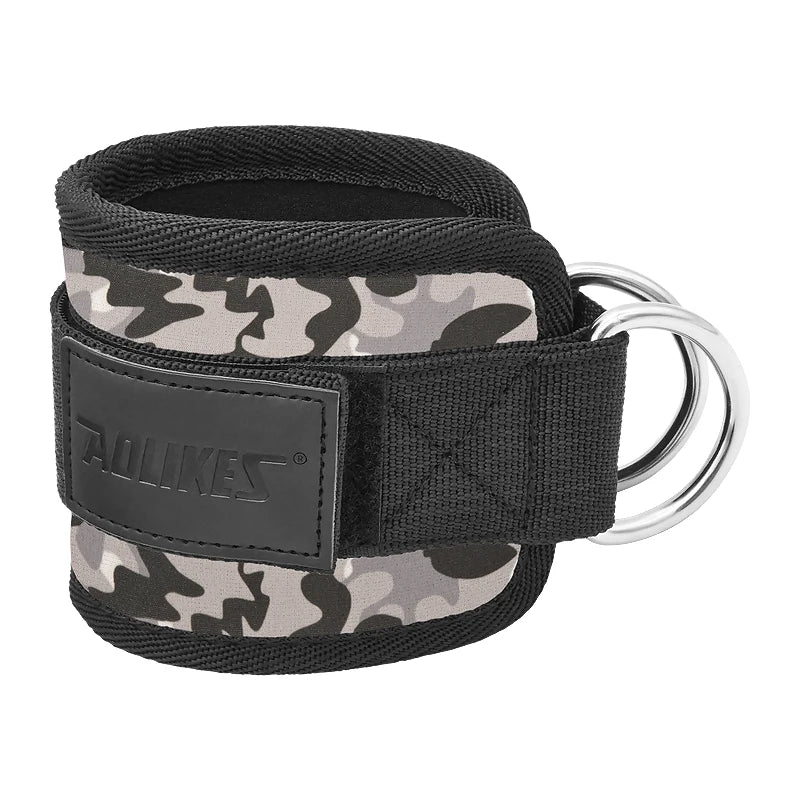 AOLIKES-Puños acolchados ajustables para muñeca y tobillo, correas acolchadas, anillo en D, cola para máquina de Cable, Ideal para ejercicios de glúteos