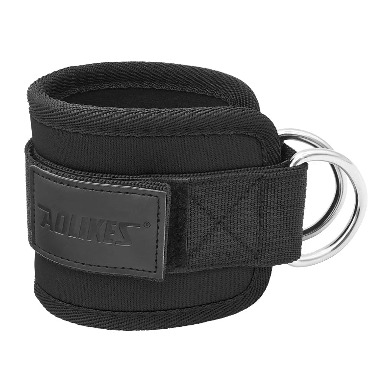 AOLIKES-Puños acolchados ajustables para muñeca y tobillo, correas acolchadas, anillo en D, cola para máquina de Cable, Ideal para ejercicios de glúteos