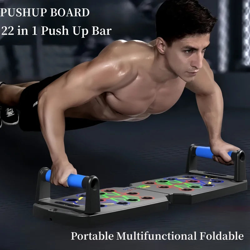 Tabla de flexiones multifuncional portátil, un equipo de entrenamiento muscular para gimnasio en casa, una herramienta de ayuda para ejercicios de estiramiento plegable.