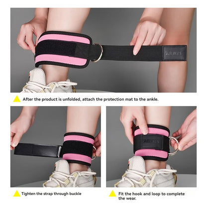 AOLIKES-Puños acolchados ajustables para muñeca y tobillo, correas acolchadas, anillo en D, cola para máquina de Cable, Ideal para ejercicios de glúteos