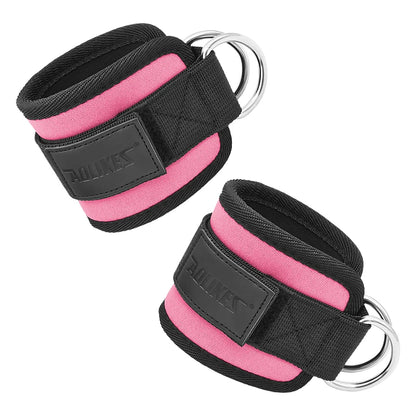 AOLIKES-Puños acolchados ajustables para muñeca y tobillo, correas acolchadas, anillo en D, cola para máquina de Cable, Ideal para ejercicios de glúteos