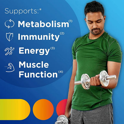 Centrum Multivitamina para hombres y suplementos minerales, soporte energético, masa muscular, sistema inmunológico, antioxidantes