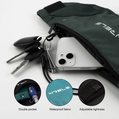 Riñonera para correr al aire libre, bolsa ultrafina para teléfono móvil, elástica, deportiva, impermeable, ajustada, para teléfono móvil