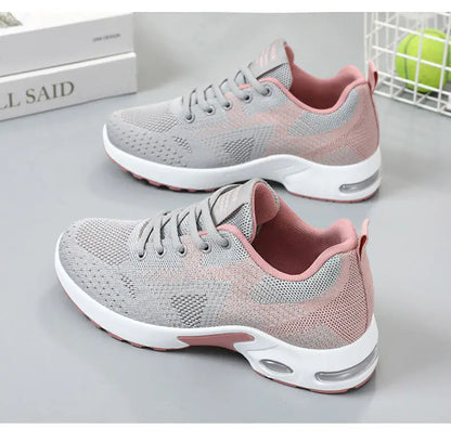 Zapatos de mujer, zapatillas informales, suela blanda, zapatos informales transpirables de malla, zapatos de viaje ligeros para correr, zapatos de verano para mujer