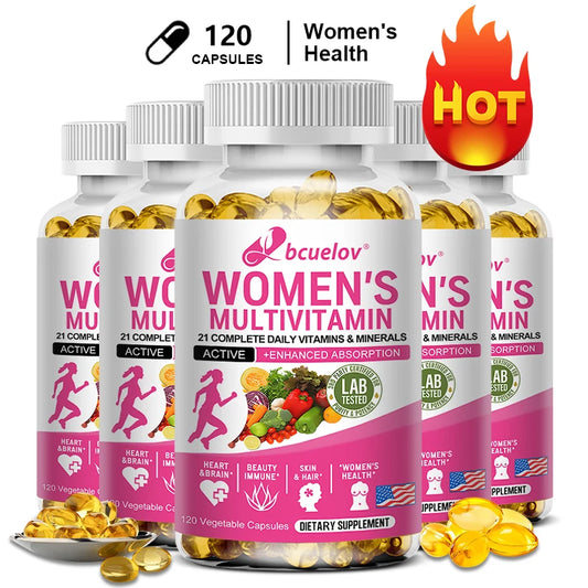 Multivitamina: mejora la absorción de nutrientes, la salud del corazón, soporte de energía natural, complemento alimenticio completo, sin OGM, sin gluten