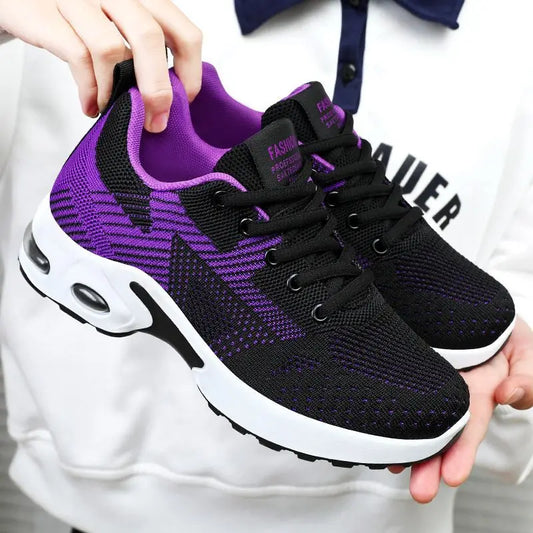 Zapatos de mujer, zapatillas informales, suela blanda, zapatos informales transpirables de malla, zapatos de viaje ligeros para correr, zapatos de verano para mujer