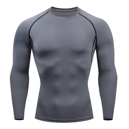 Camiseta de compresión para correr para hombre, camisa deportiva de manga apretado largo para entrenamiento, Jogging, ropa deportiva para gimnasio, ajuste seco, Rashgard