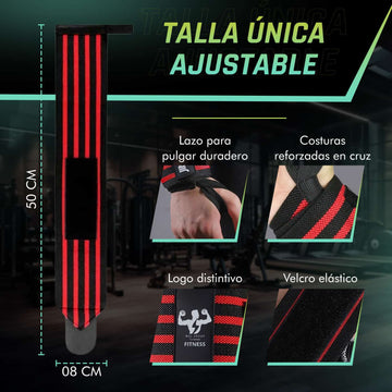 Muñequeras Profesionales Milcosas Fitness - Soporte Ajustable para Levantamiento de Pesas | Protección Antideslizante Premium